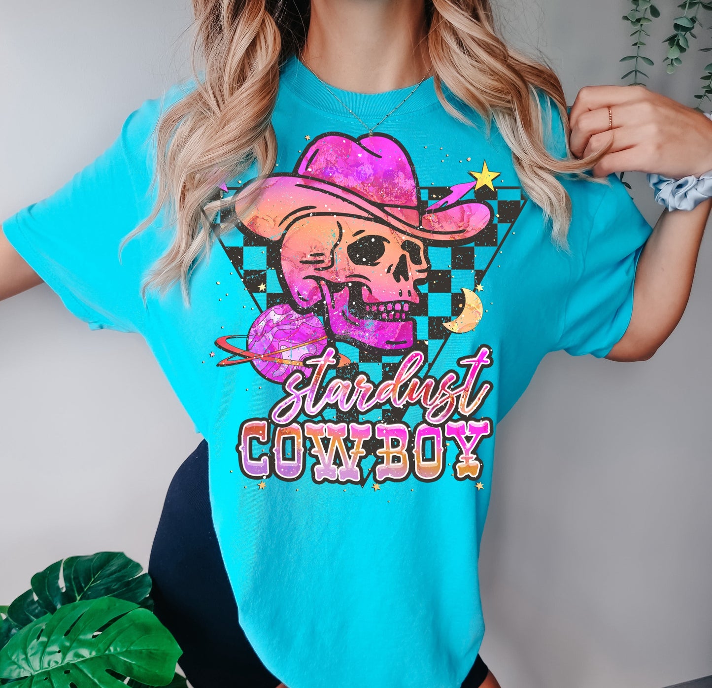 Comfort Colors Blue Lagoon Stardust Cowboy